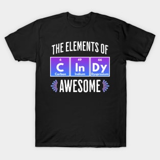 CInDy: Elements of Awesome, name design T-Shirt